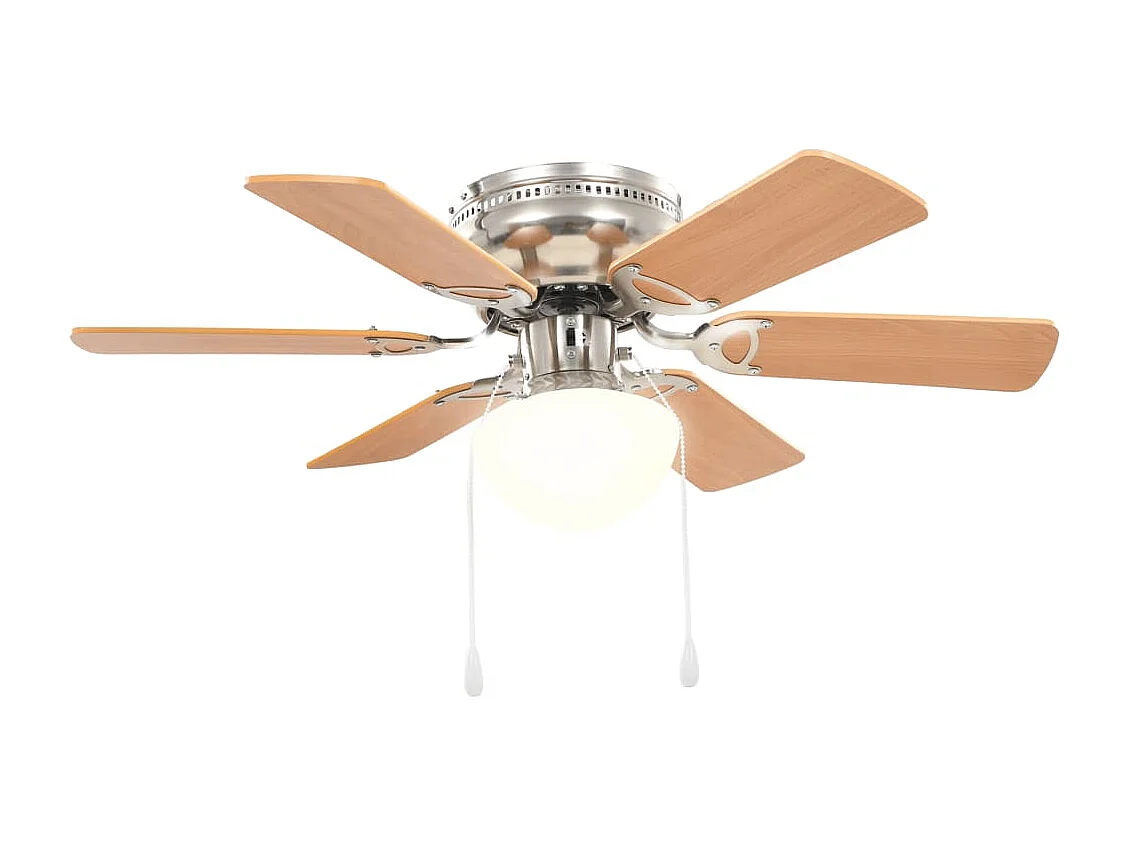 Ventilateur de plafond orné avec lumière 82 cm Marron clair