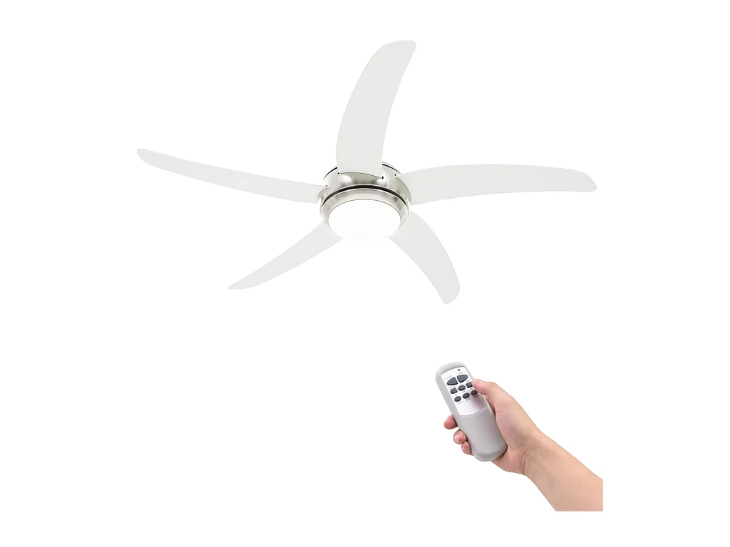 Dekorativer Deckenventilator mit Leuchtmittel 128 cm Weiß