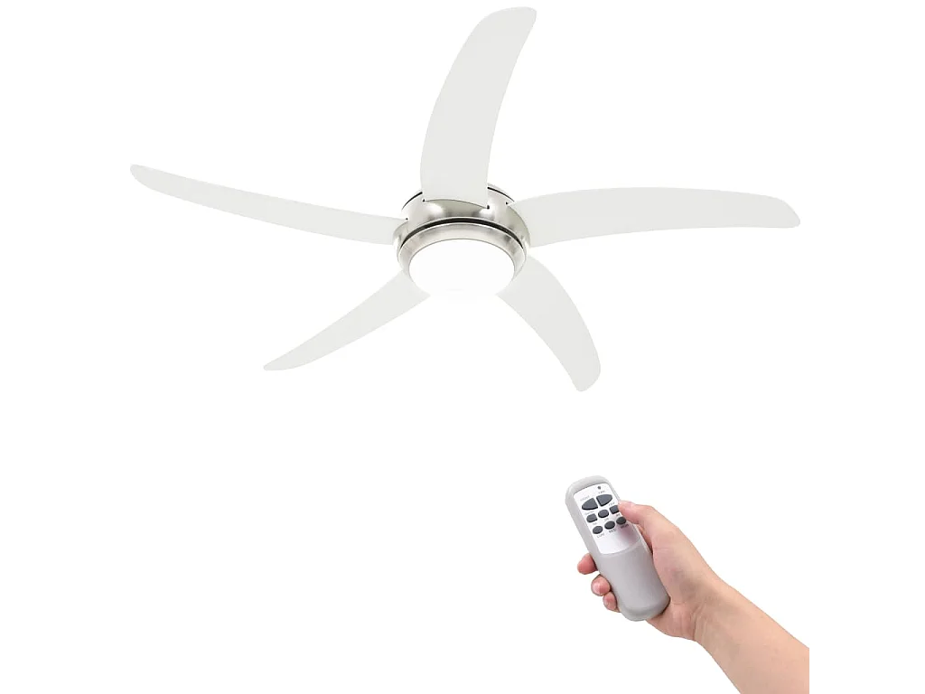 Ventilateur de plafond orné avec lampe 128 cm Blanc