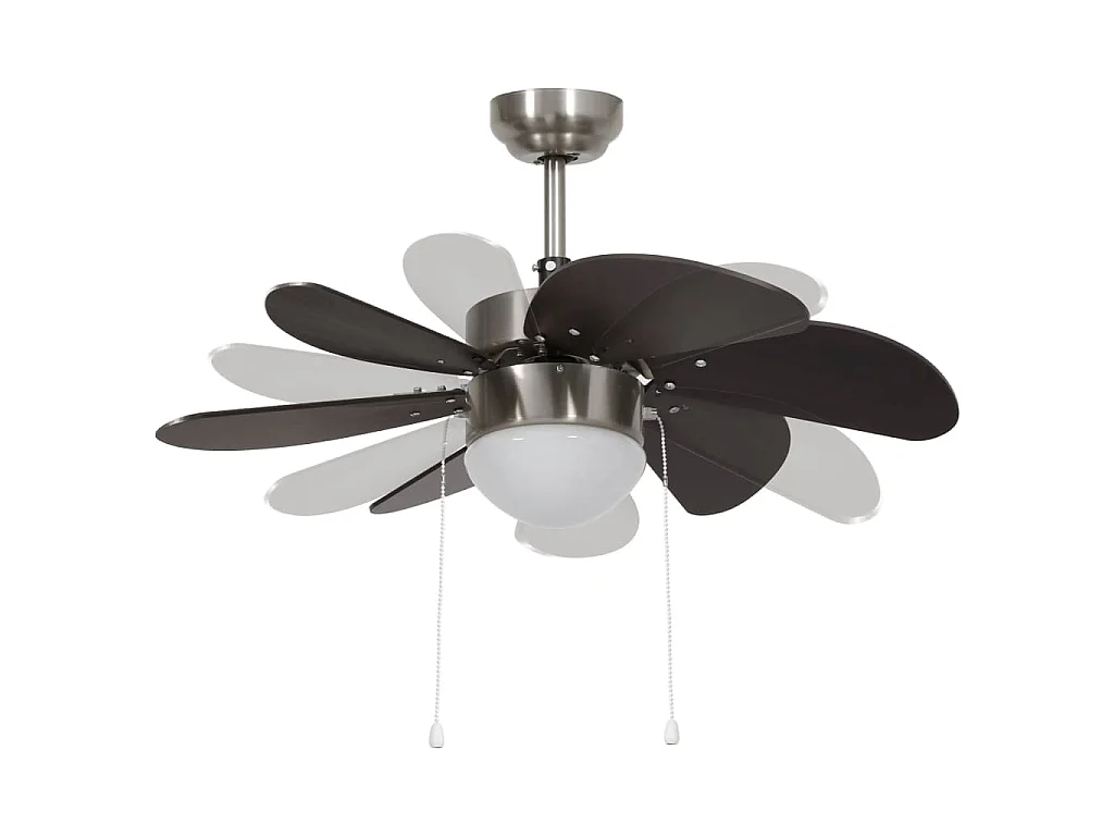 Ventilateur de plafond avec lampe 76 cm Marron foncé
