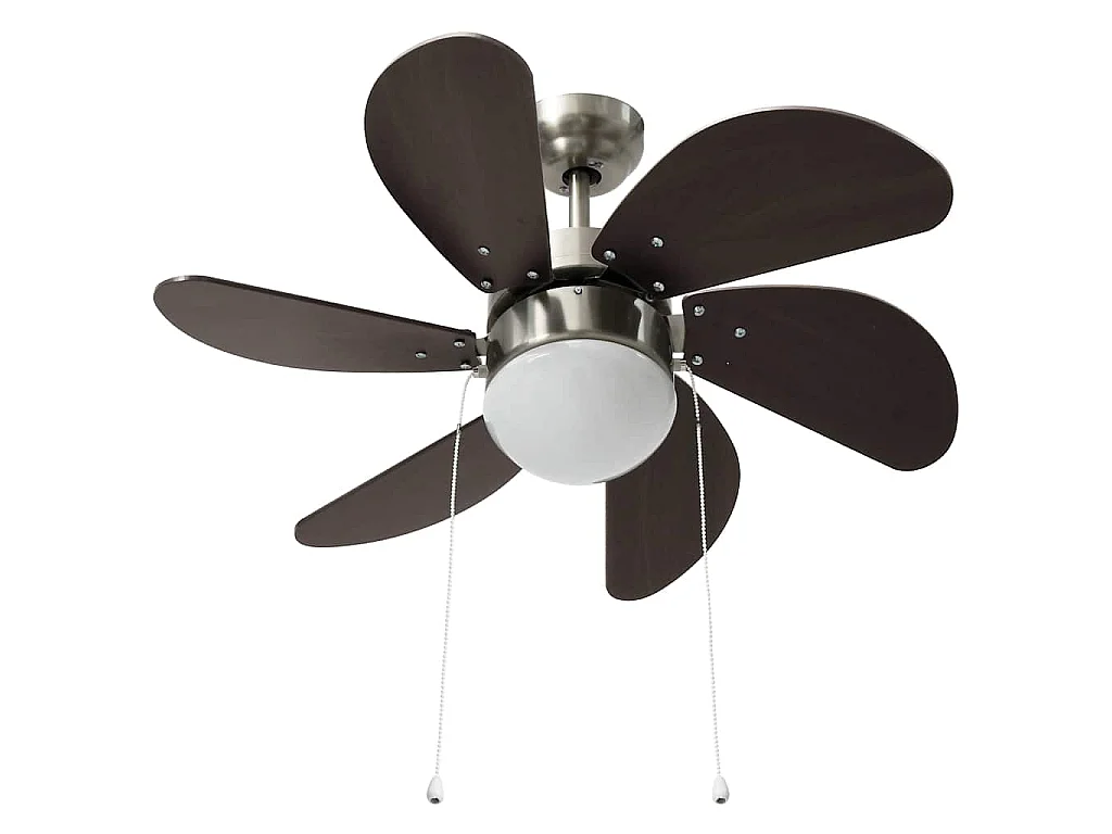 Ventilateur de plafond avec lampe 76 cm Marron foncé