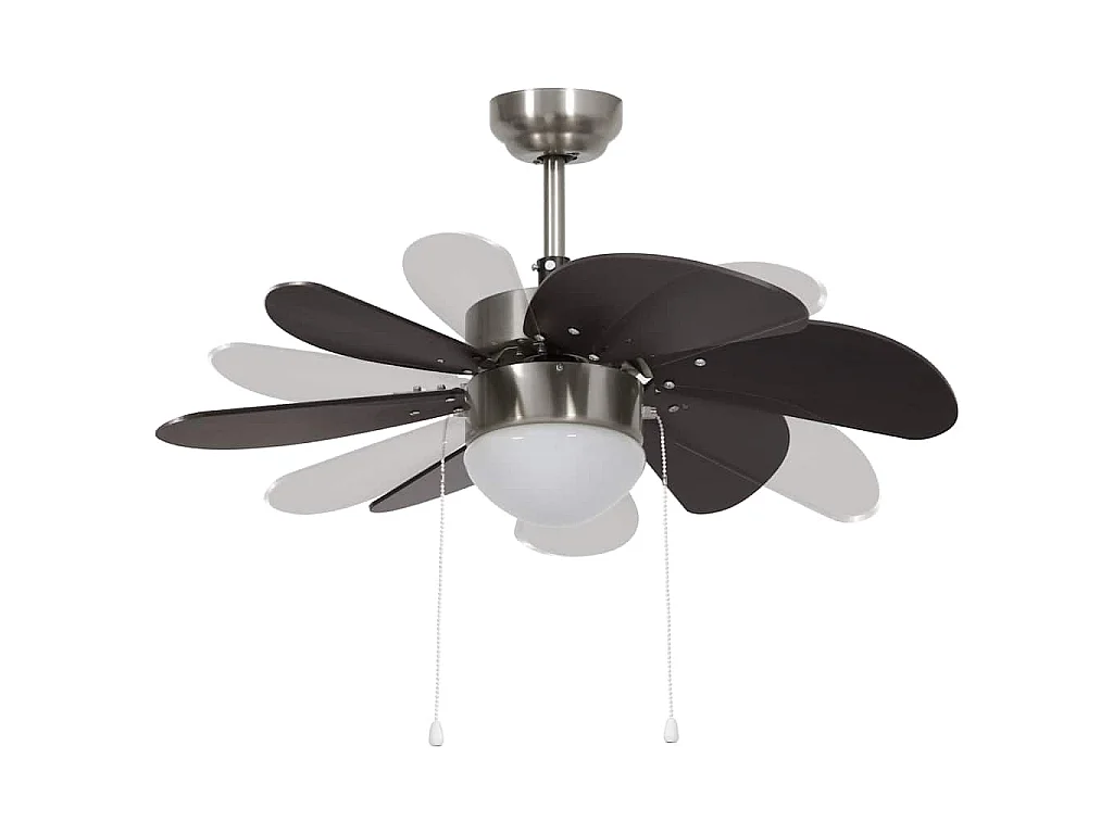 Ventilateur de plafond avec lampe 76 cm Marron foncé