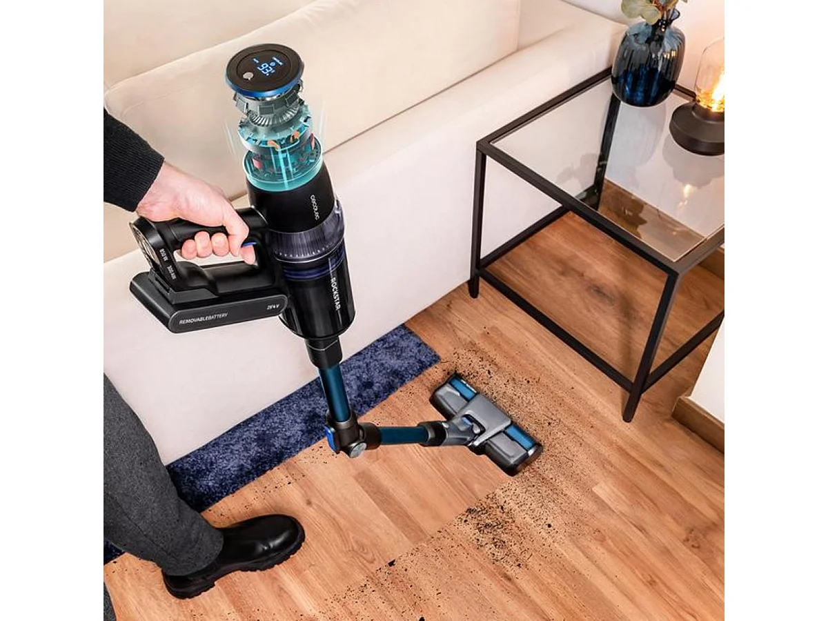 Aspirador vertical Cecotec Conga Rockstar 11500 Odyssey ErgoFlex  850W 3 en 1 negro/azul