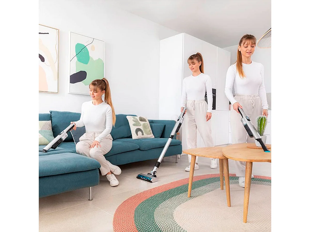 Aspirador vertical Cecotec Scoba 2100 Jalisco 210W 2 en 1 con accesorios inox