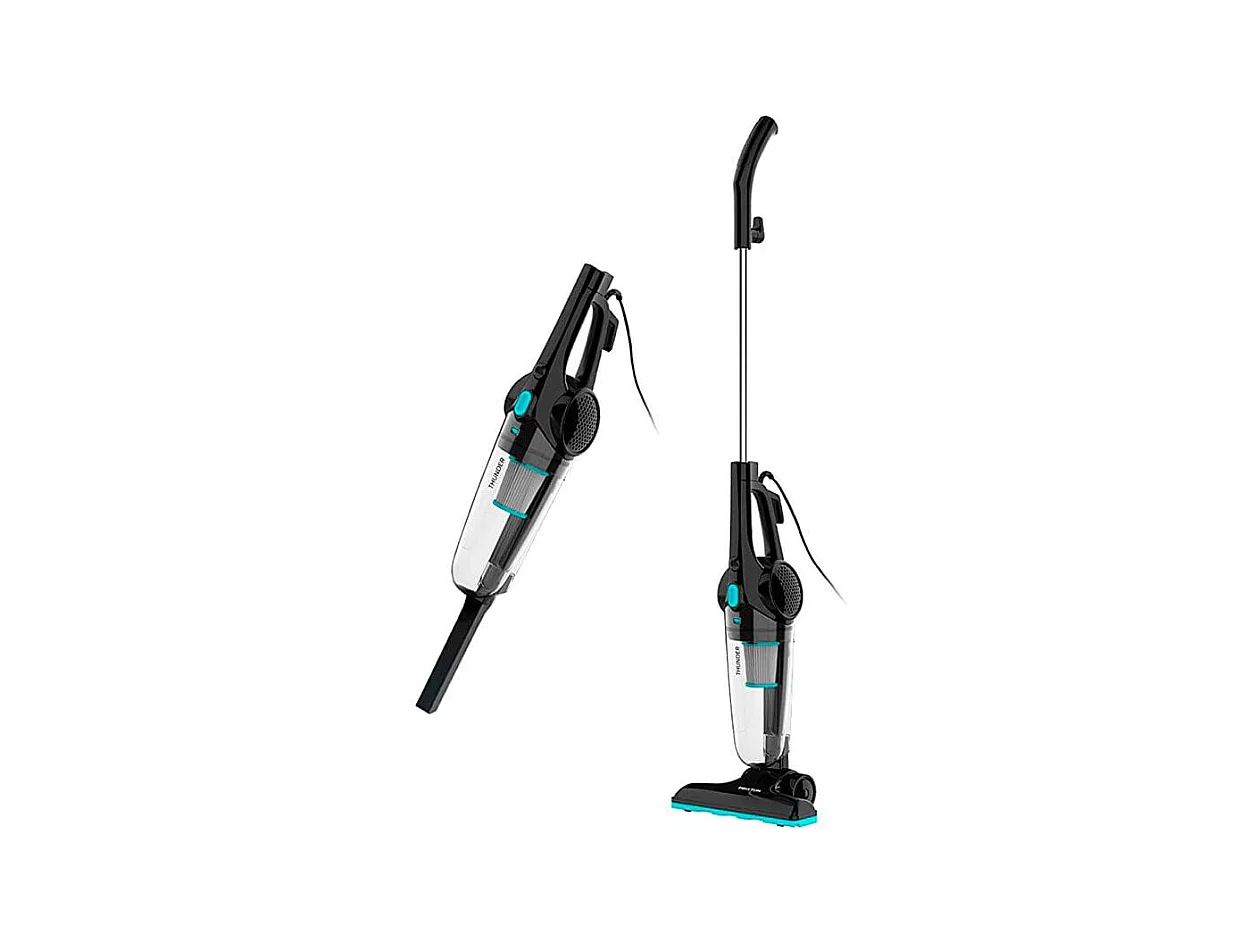 Aspirador vertical Thunder Prixton función de mano 600W negro/inox