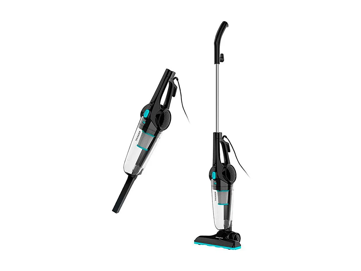 Aspirador vertical Thunder Prixton función de mano 600W negro/inox