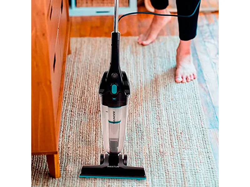 Aspirador vertical Thunder Prixton función de mano 600W negro/inox