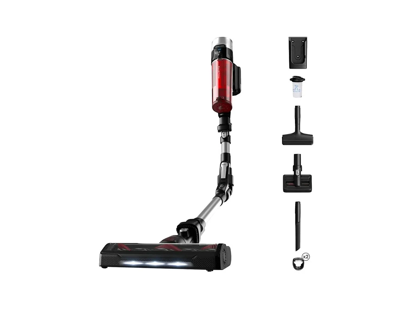 Aspirador escoba Rowenta RH2077 250W recargable con accesorios negro/rojo