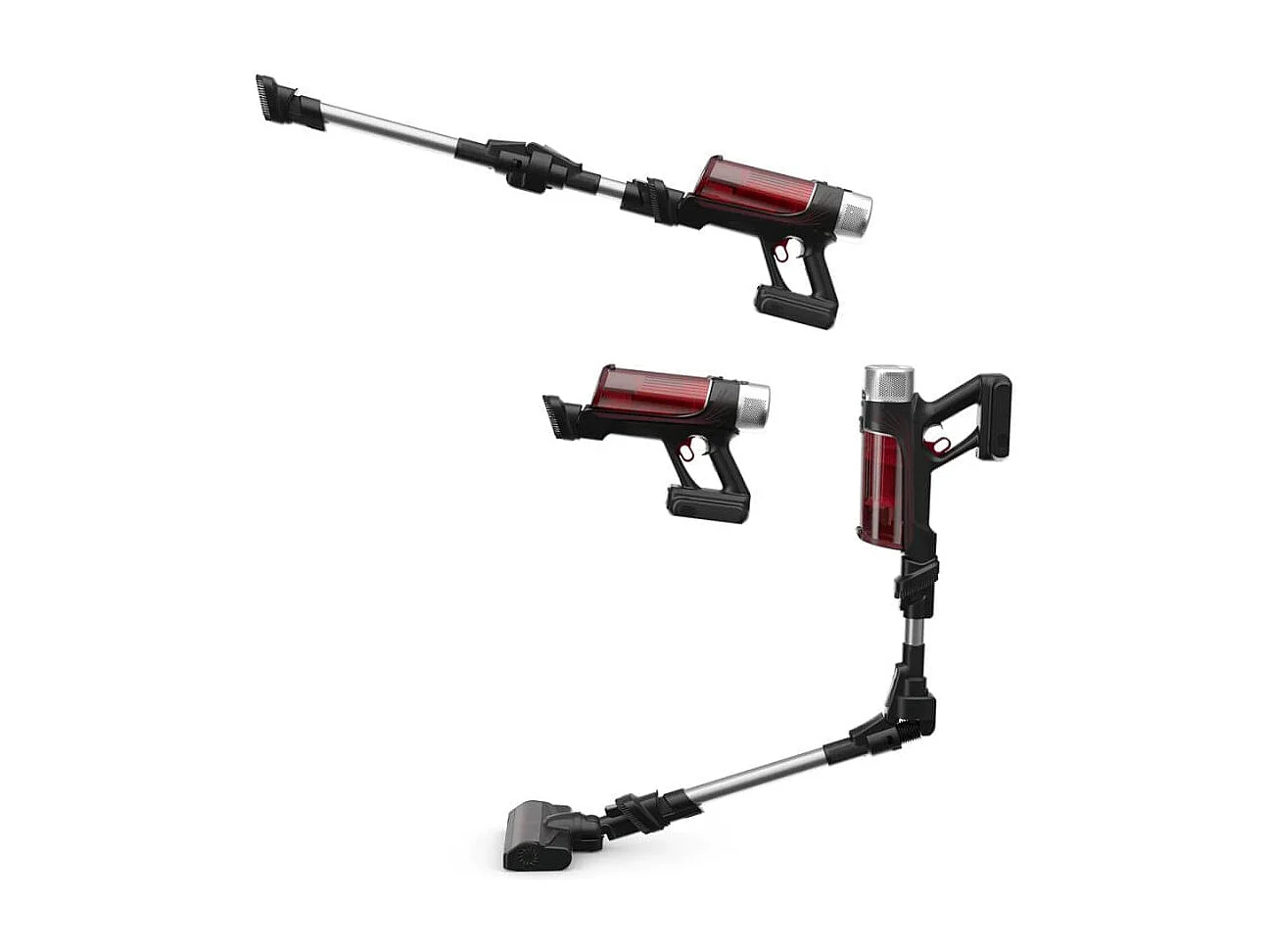 Rowenta RH2077 Aspirateur-balai 2 en 1 Batterie Sec Sans sac 0,4 L 250 W Noir, Rouge