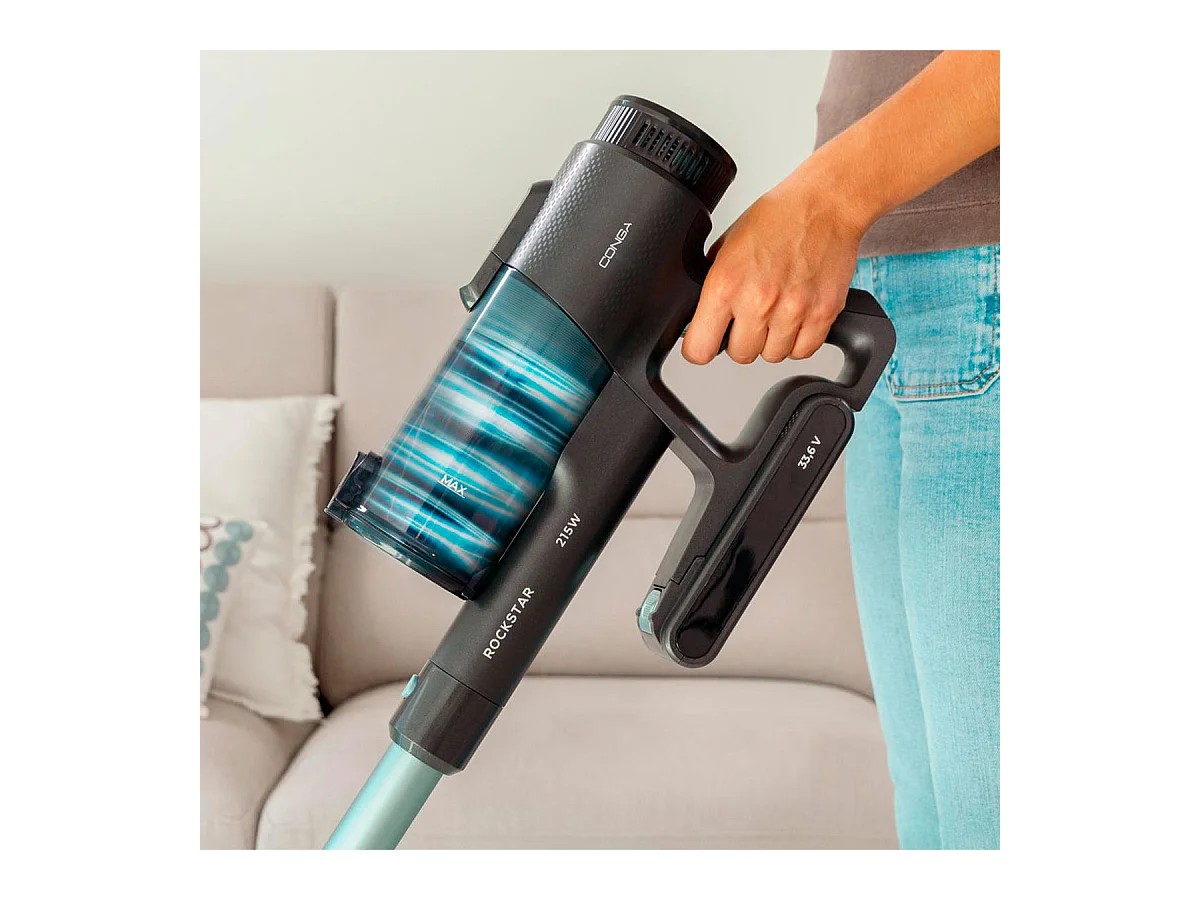 Aspirador vertical Cecotec Conga Rockstar 1500 Ray Pure 3 en 1 215W 12kPa con accesorios negro