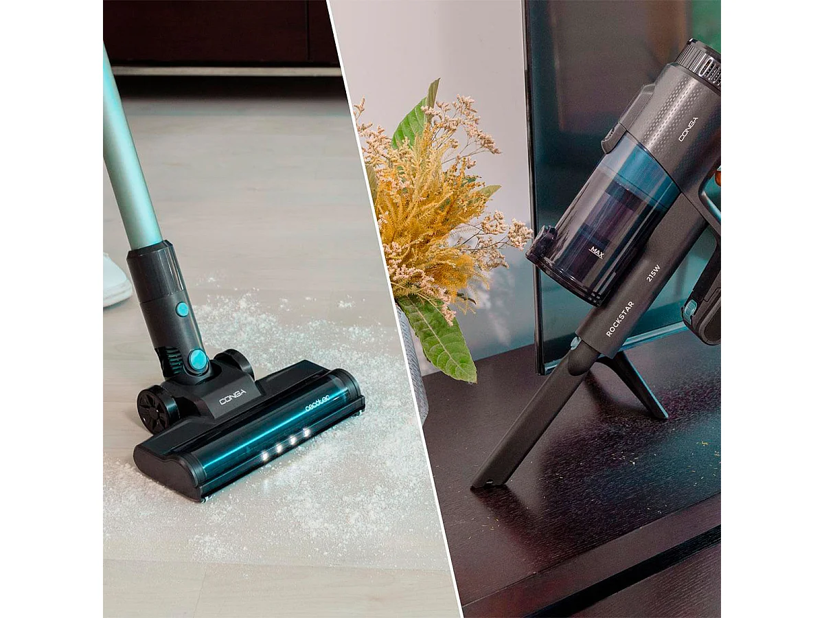 Aspirador vertical Cecotec Conga Rockstar 1500 Ray Pure 3 en 1 215W 12kPa con accesorios negro
