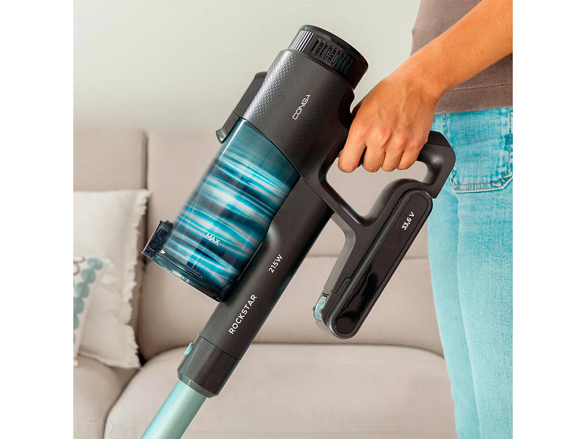 Aspirador vertical Cecotec Conga Rockstar 1500 Ray Pure 3 en 1 215W 12kPa con accesorios negro