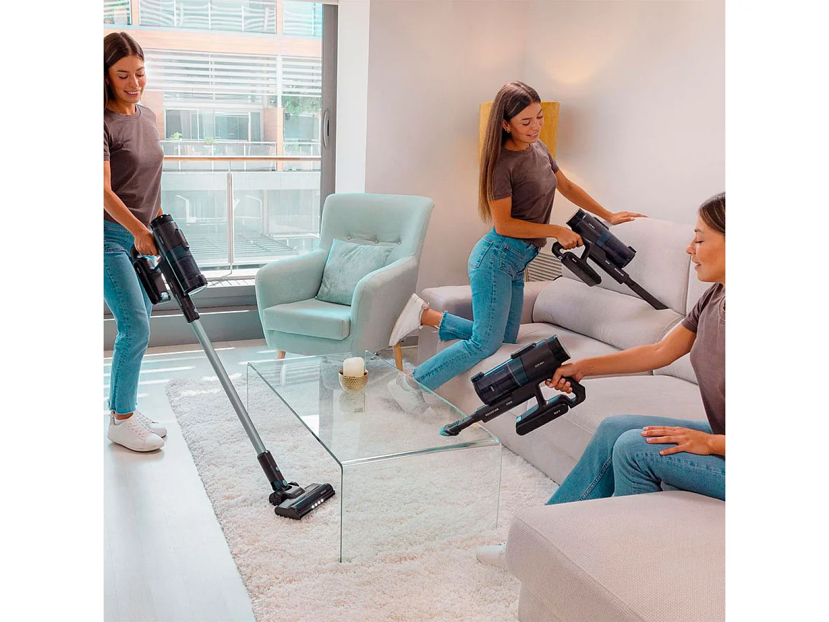 Aspirador vertical Cecotec Conga Rockstar 1500 Ray Pure 3 en 1 215W 12kPa con accesorios negro