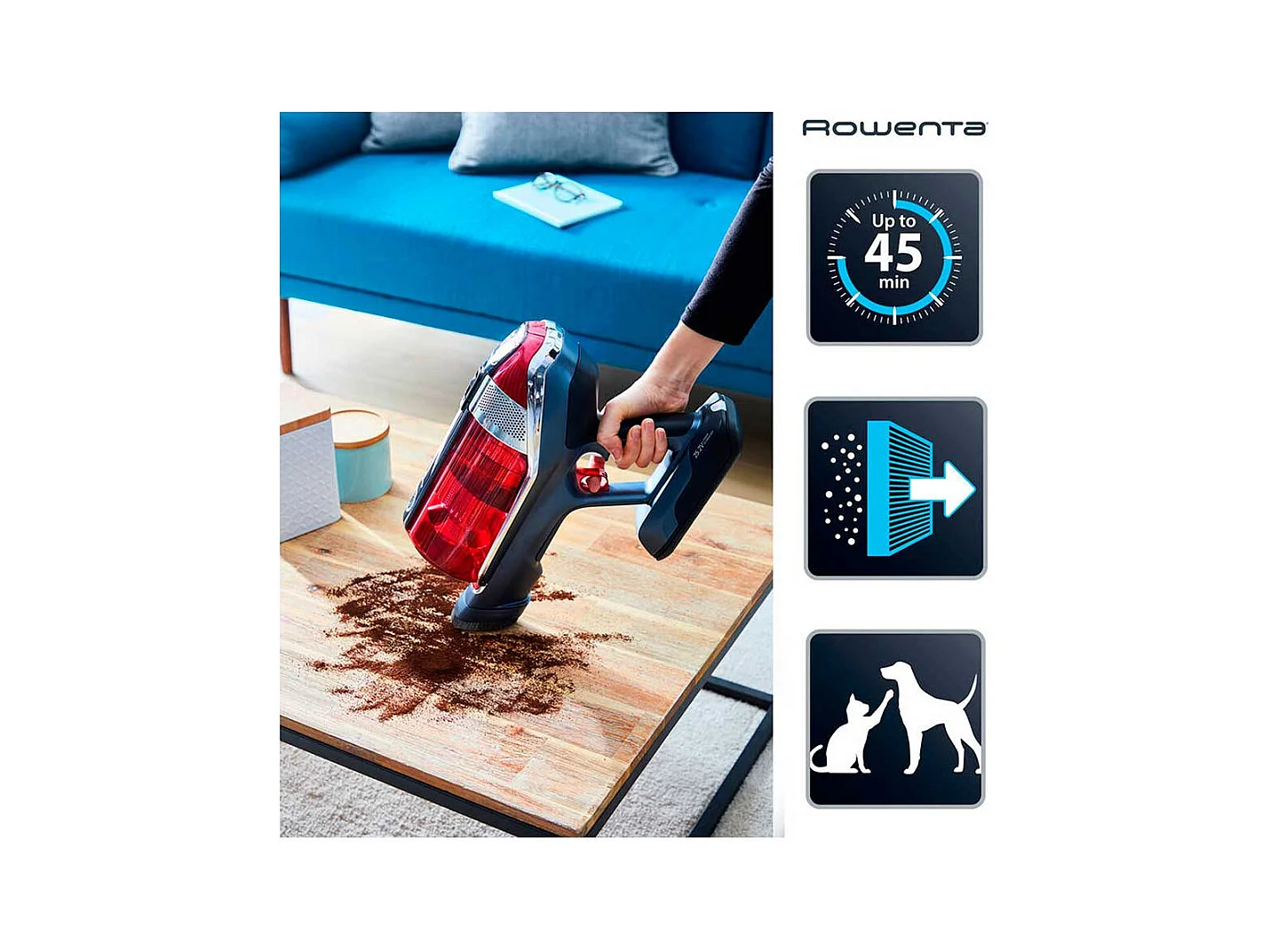 Rowenta X-Force Flex Draadloze Stofzuiger - Krachtige 130W Motor met 25,2V Batterij