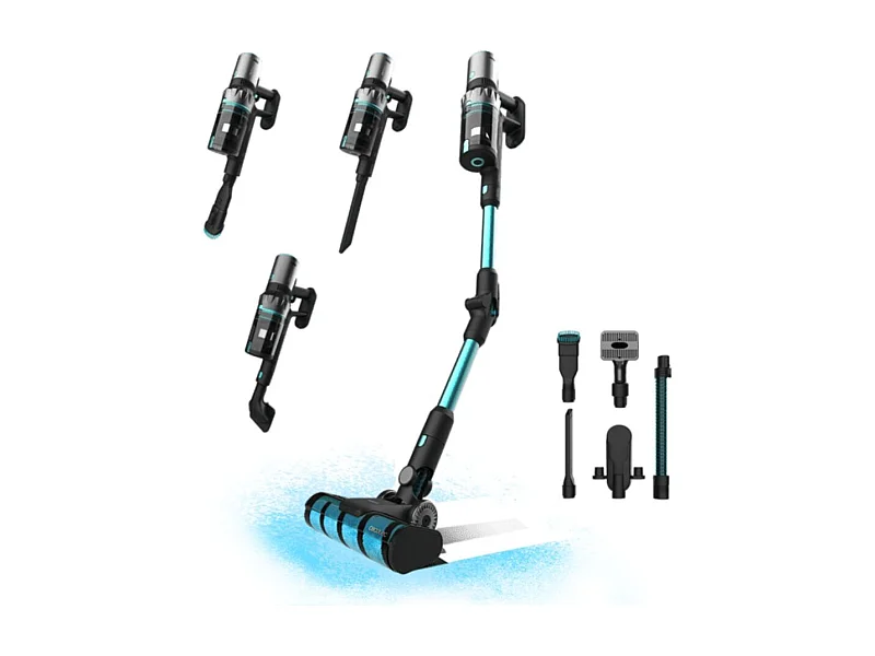 Aspirador escoba Cecotec Conga Rockstar 2500 Thunder Flex Animal 400W sin bolsa negro/azul