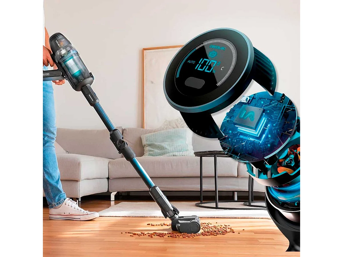 Aspirador vertical Conga Rockstar 9500 Connected Ergowet 3000 IA 680W 4 en 1 WiFi negro