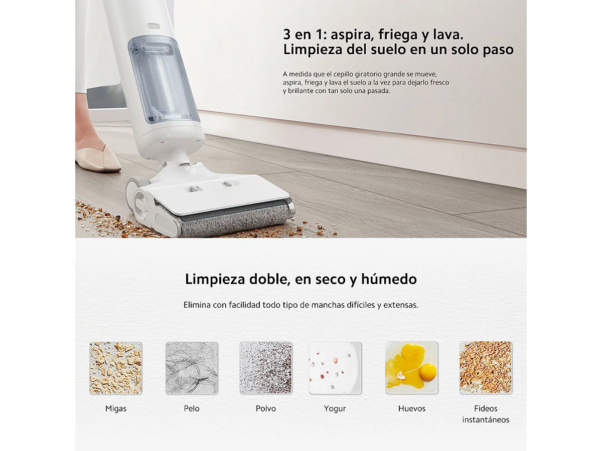 Aspirador vertical Xiaomi Truclean W10 Pro Wet Dry Vacuum 200W 3 en 1 blanco