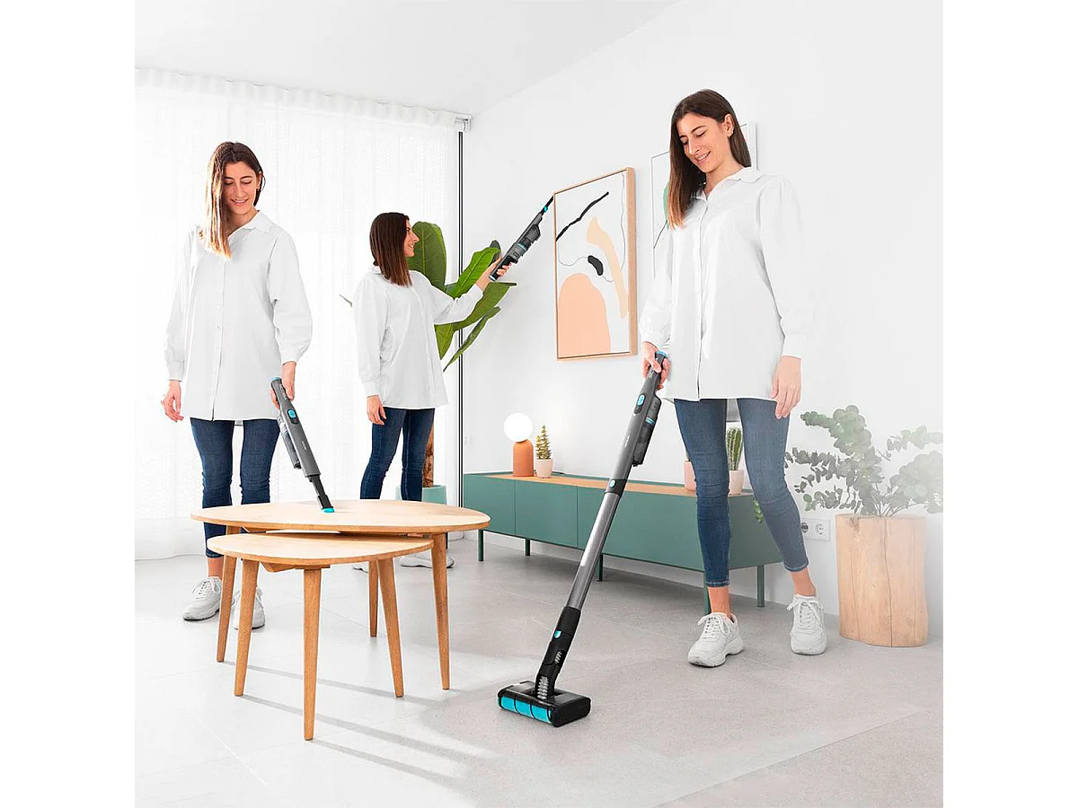 Aspirador vertical Cecotec Scoba 2100 Twice Max 2 en 1 210W 20kPa con accesorios negro