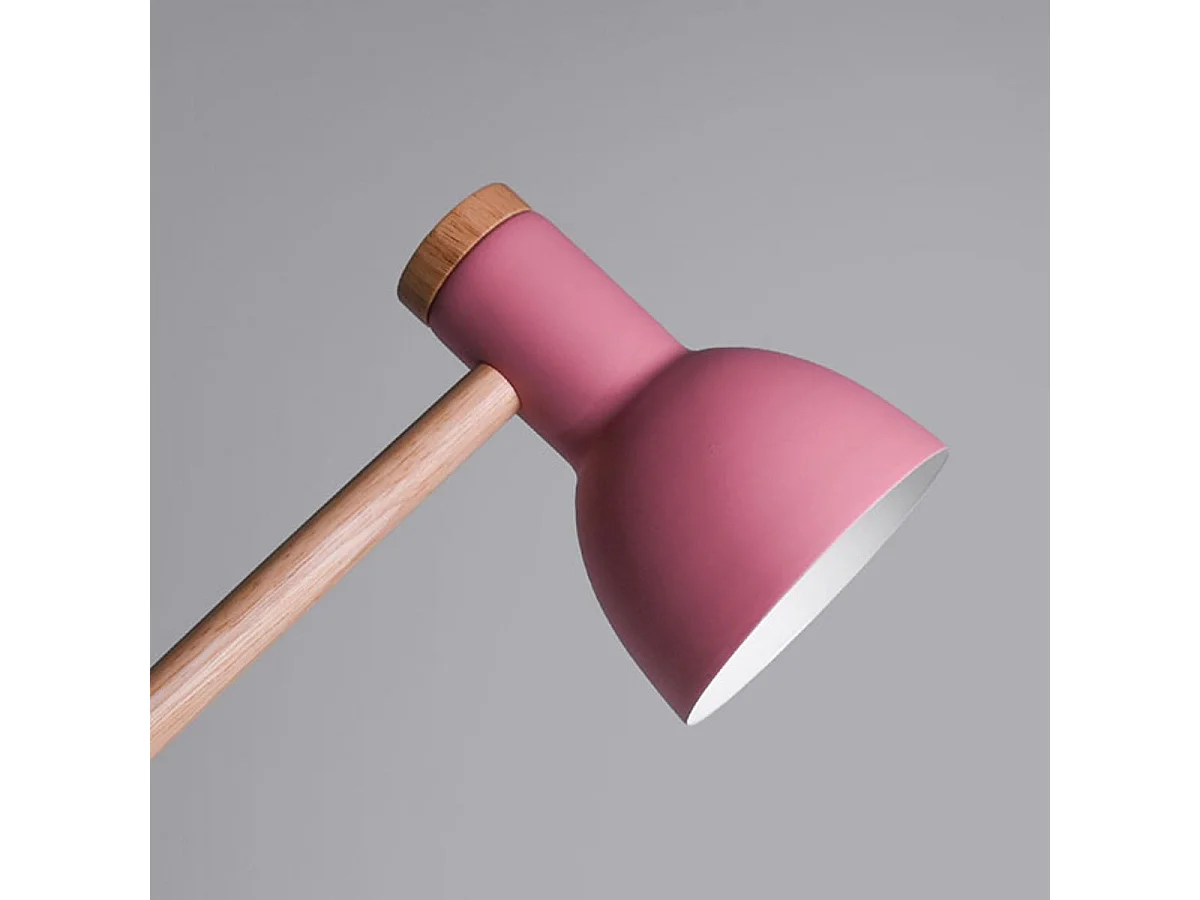 Flexo Teacher Bel Air 40W inclinación regulable rosa/natural Ø15x47 cm