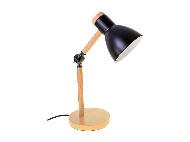 Flexo Teacher Bel Air 40W inclinación regulable negro/natural Ø15x47 cm