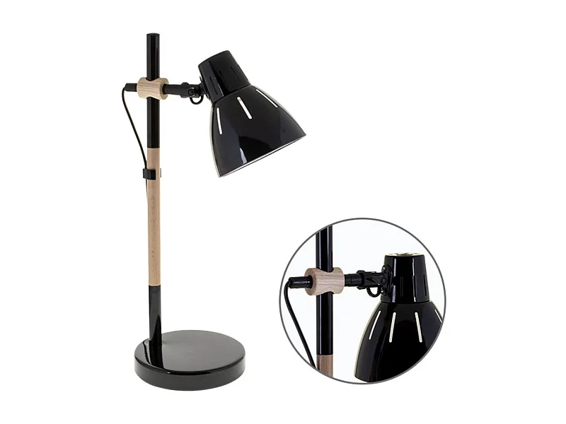 Flexo Dalva Lumit 11W de sobremesa negro/natural Ø23x47 cm