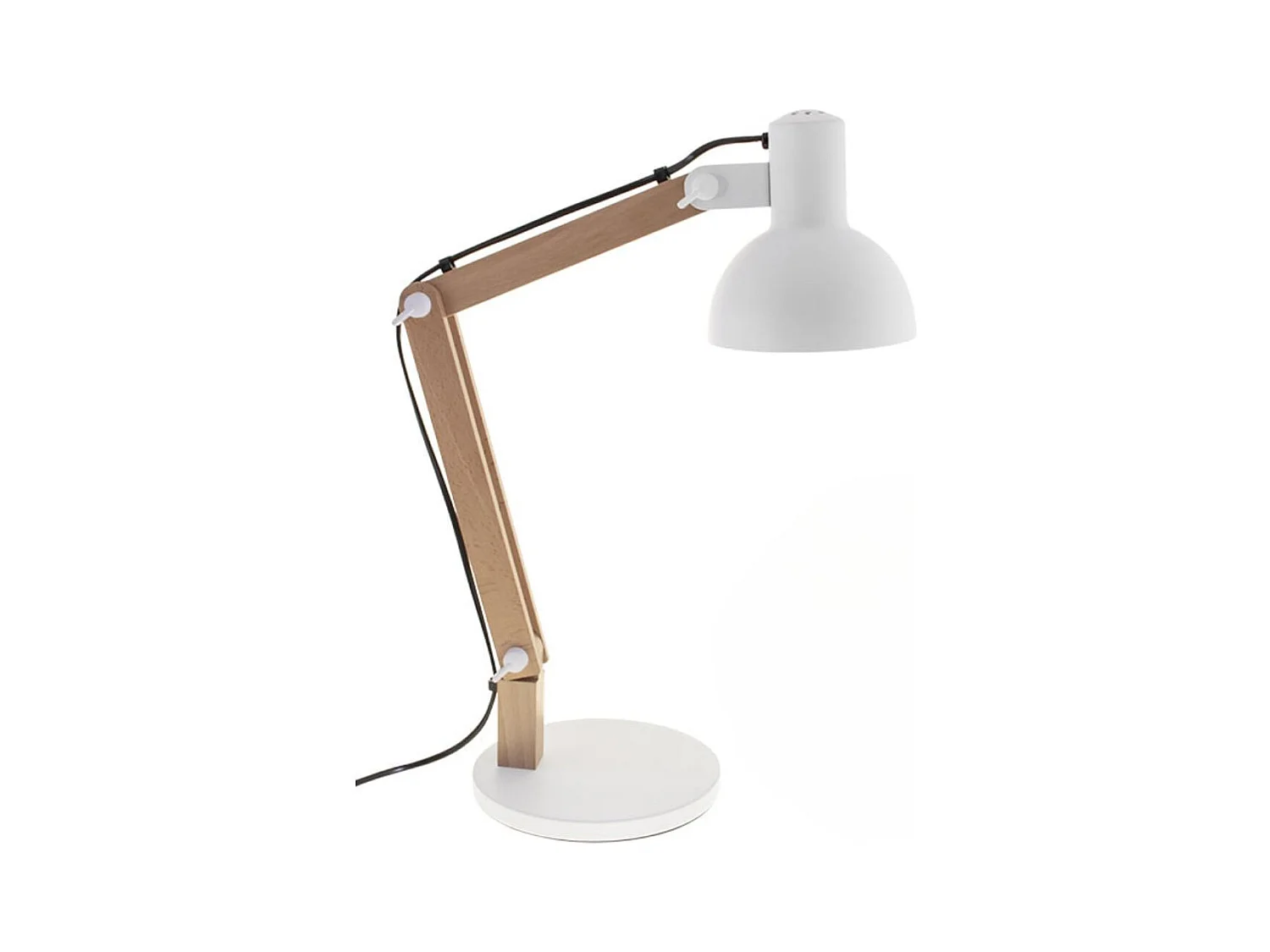 Flexo Darci Lumit 11W altura regulable blanco/natural Ø35 cm