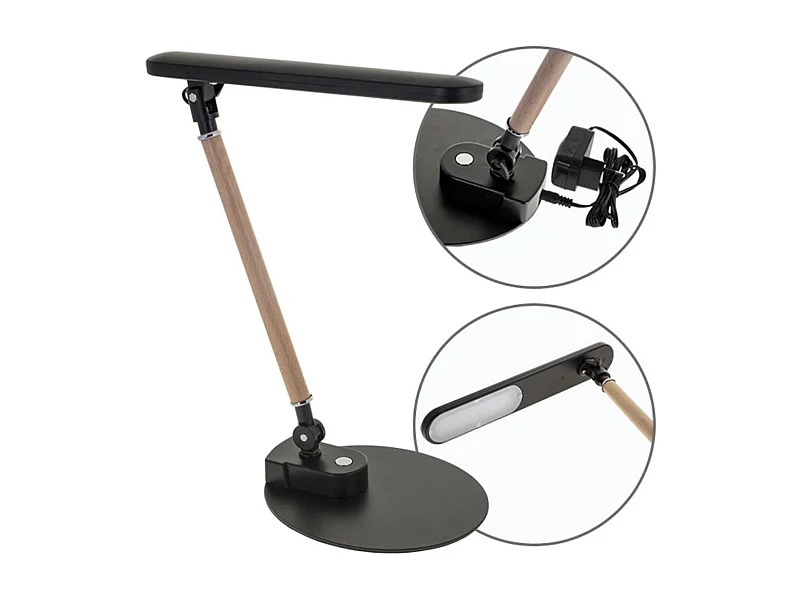 Flexo Daisy luz LED 5W 280 lm negro 40x17x30 cm