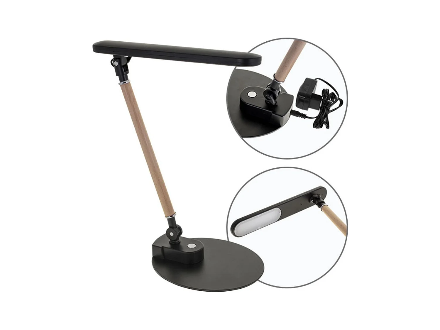 Flexo Daisy luz LED 5W 280 lm negro 40x17x30 cm