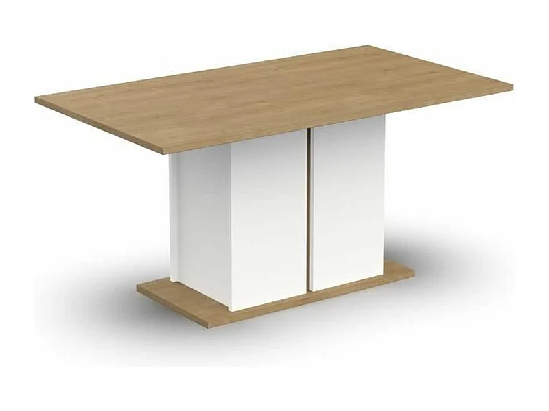 Mesa de jantar fixa AMBIHOME ESSENCE - Branco/Carvalho, C160xP90xA78cm