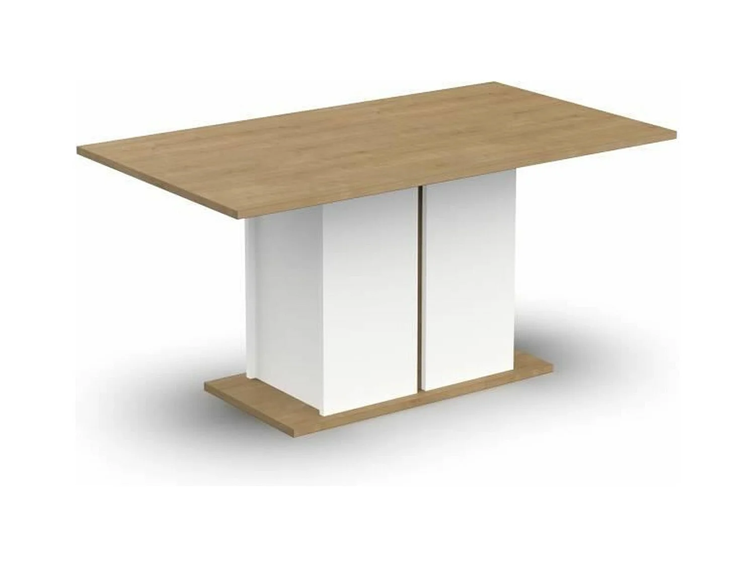 Mesa de jantar fixa AMBIHOME ESSENCE - Branco/Carvalho, C160xP90xA78cm