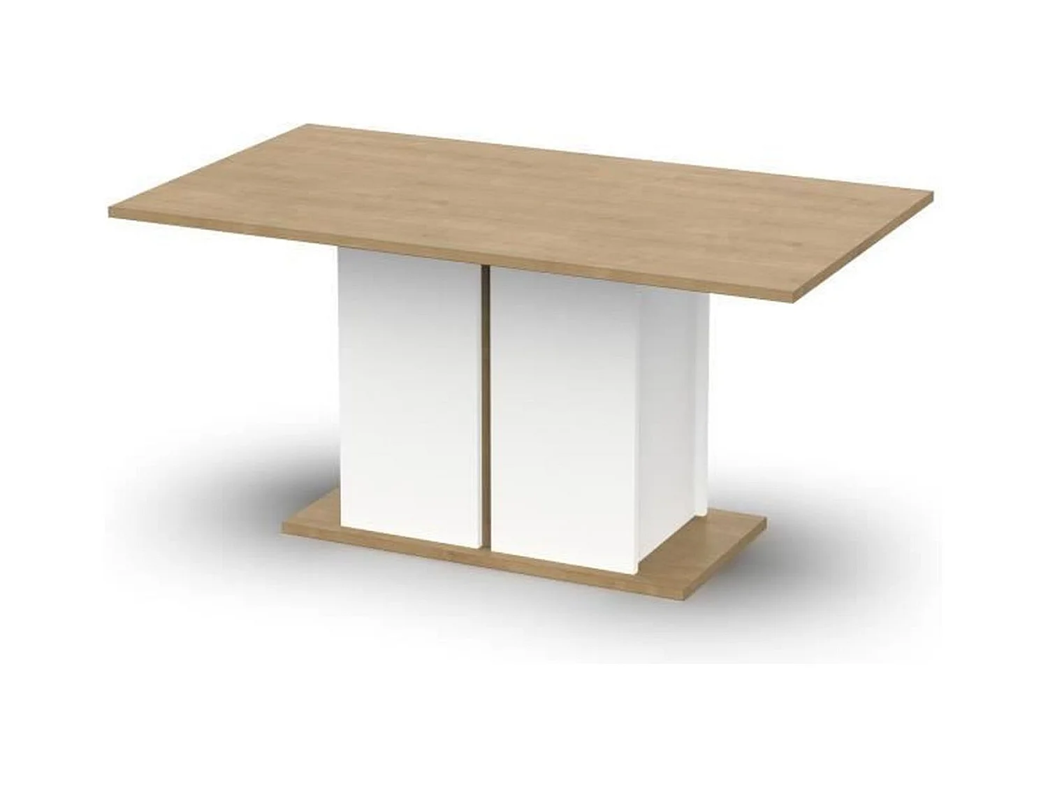 Mesa de jantar fixa AMBIHOME ESSENCE - Branco/Carvalho, C160xP90xA78cm