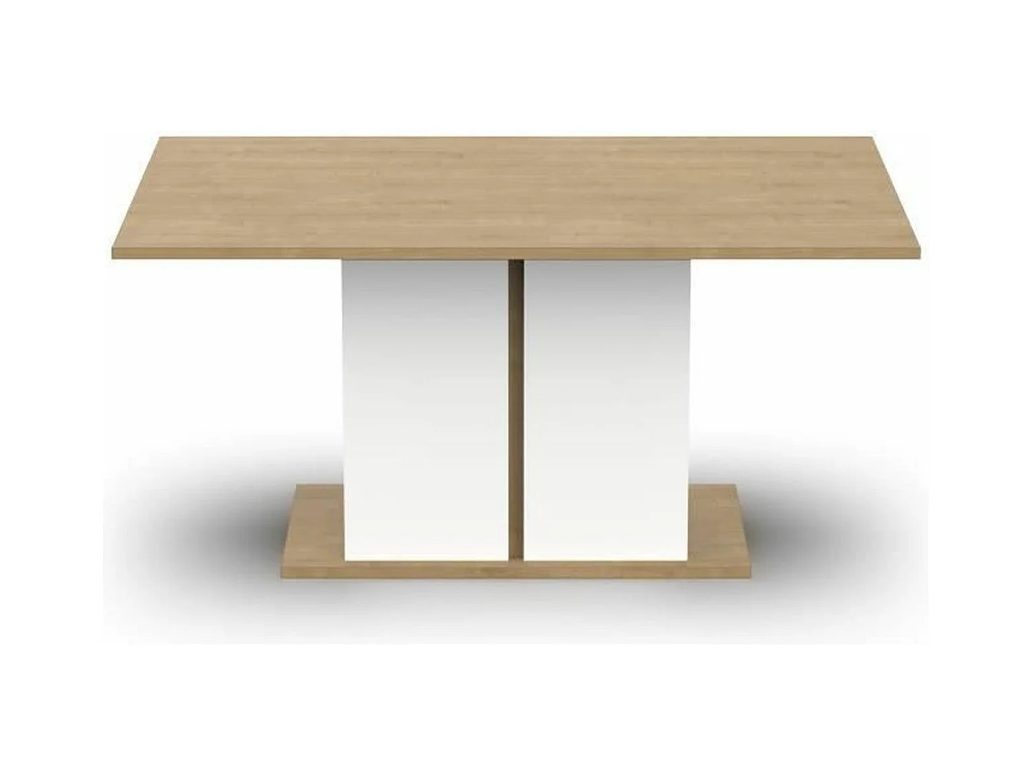 Mesa de jantar fixa AMBIHOME ESSENCE - Branco/Carvalho, C160xP90xA78cm