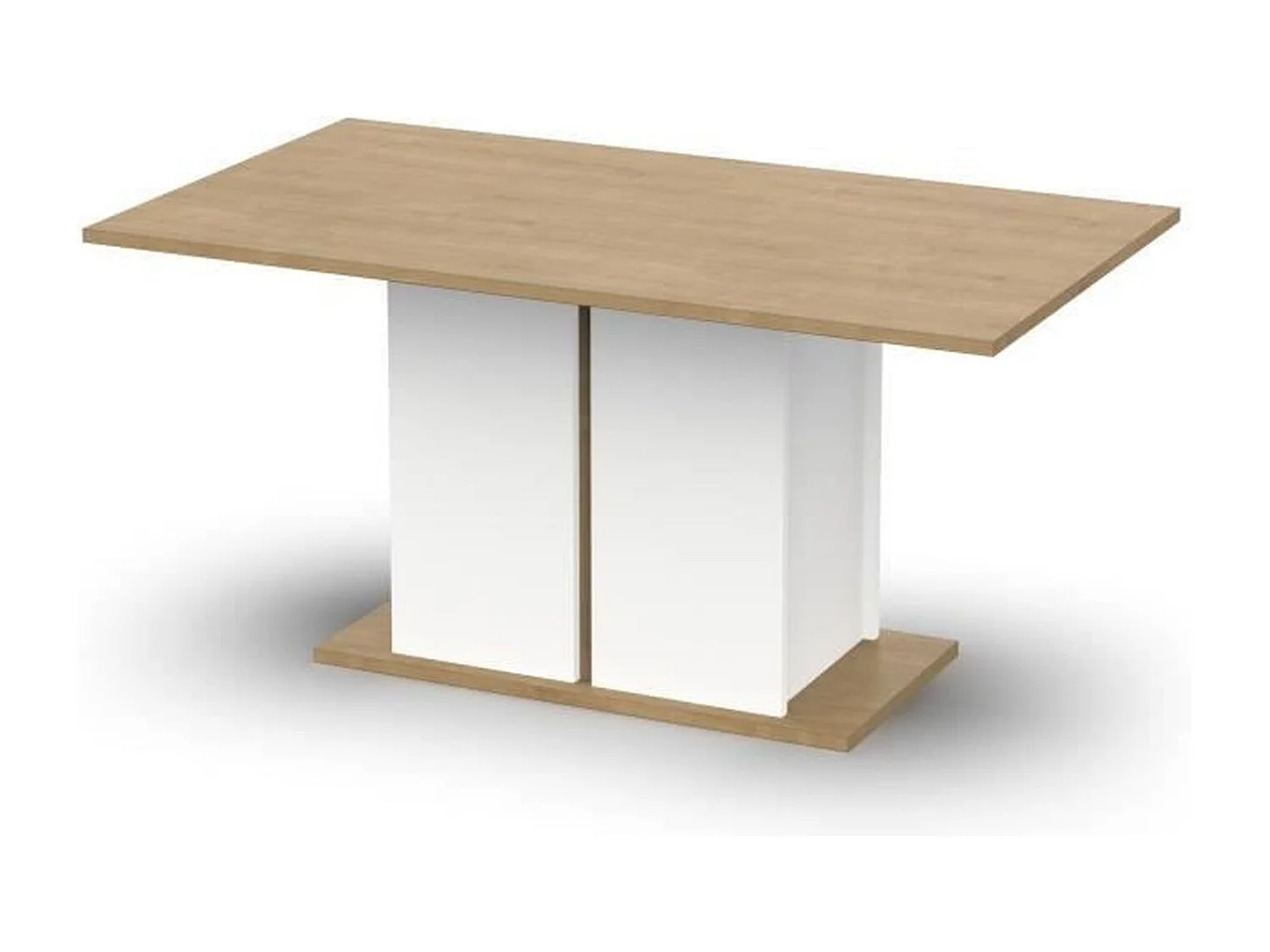 Mesa de jantar fixa AMBIHOME ESSENCE - Branco/Carvalho, C160xP90xA78cm