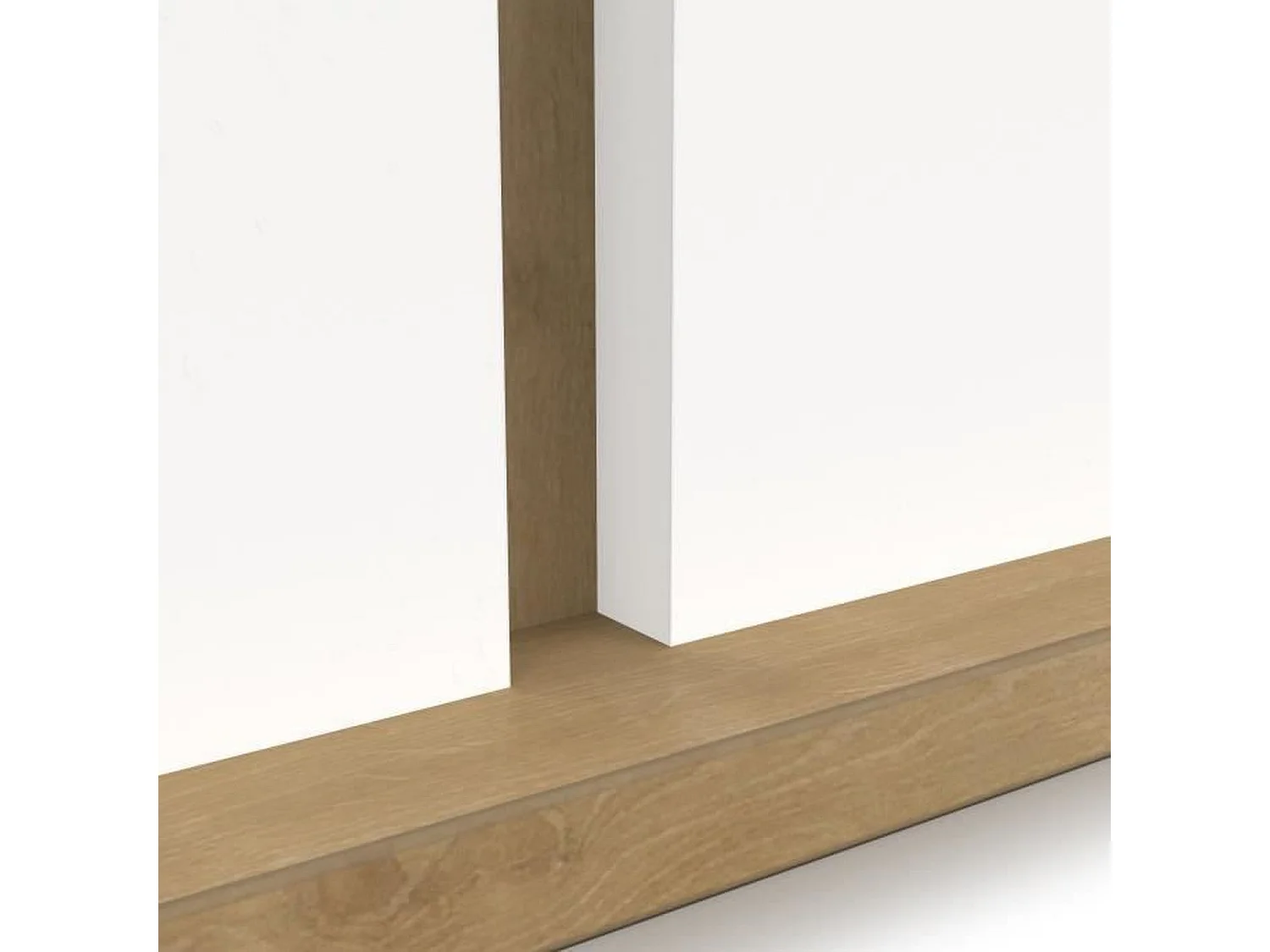 Mesa de jantar fixa AMBIHOME ESSENCE - Branco/Carvalho, C160xP90xA78cm