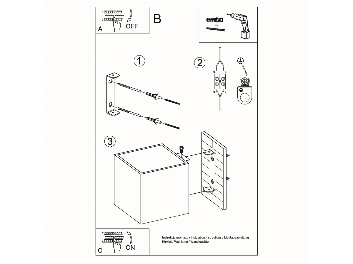 Applique Quasar 1 noir