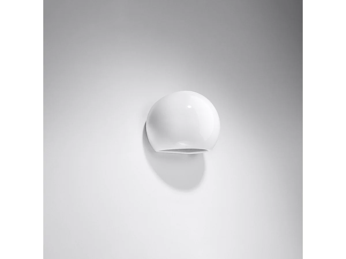 Applique vernie GLOBE blanc brillant