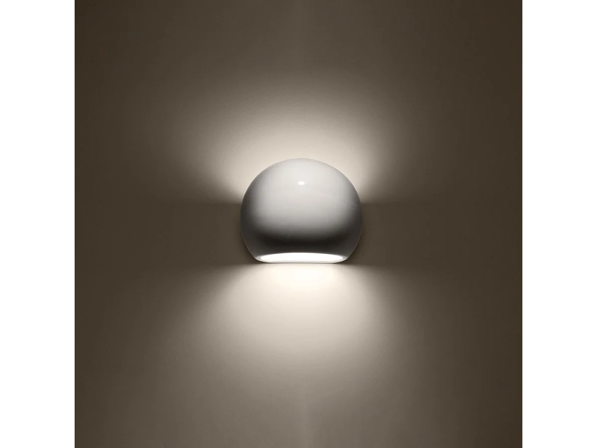 Applique vernie GLOBE blanc brillant