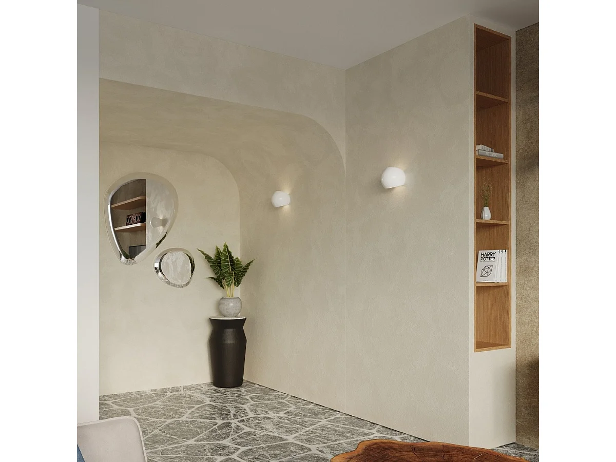 Applique vernie GLOBE blanc brillant