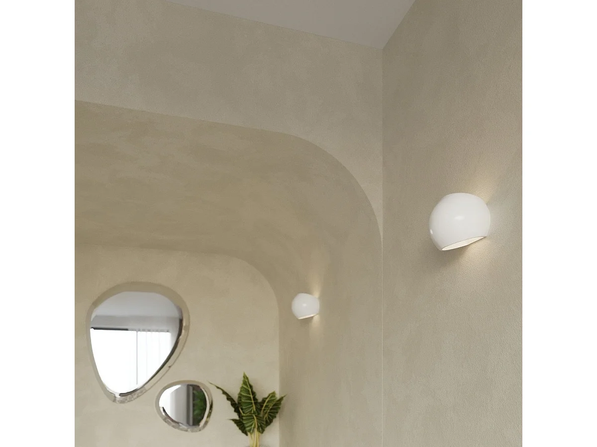 Applique vernie GLOBE blanc brillant