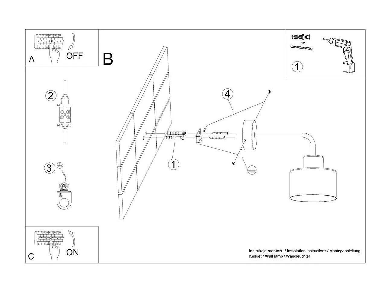 Applique Savitar 1 noir
