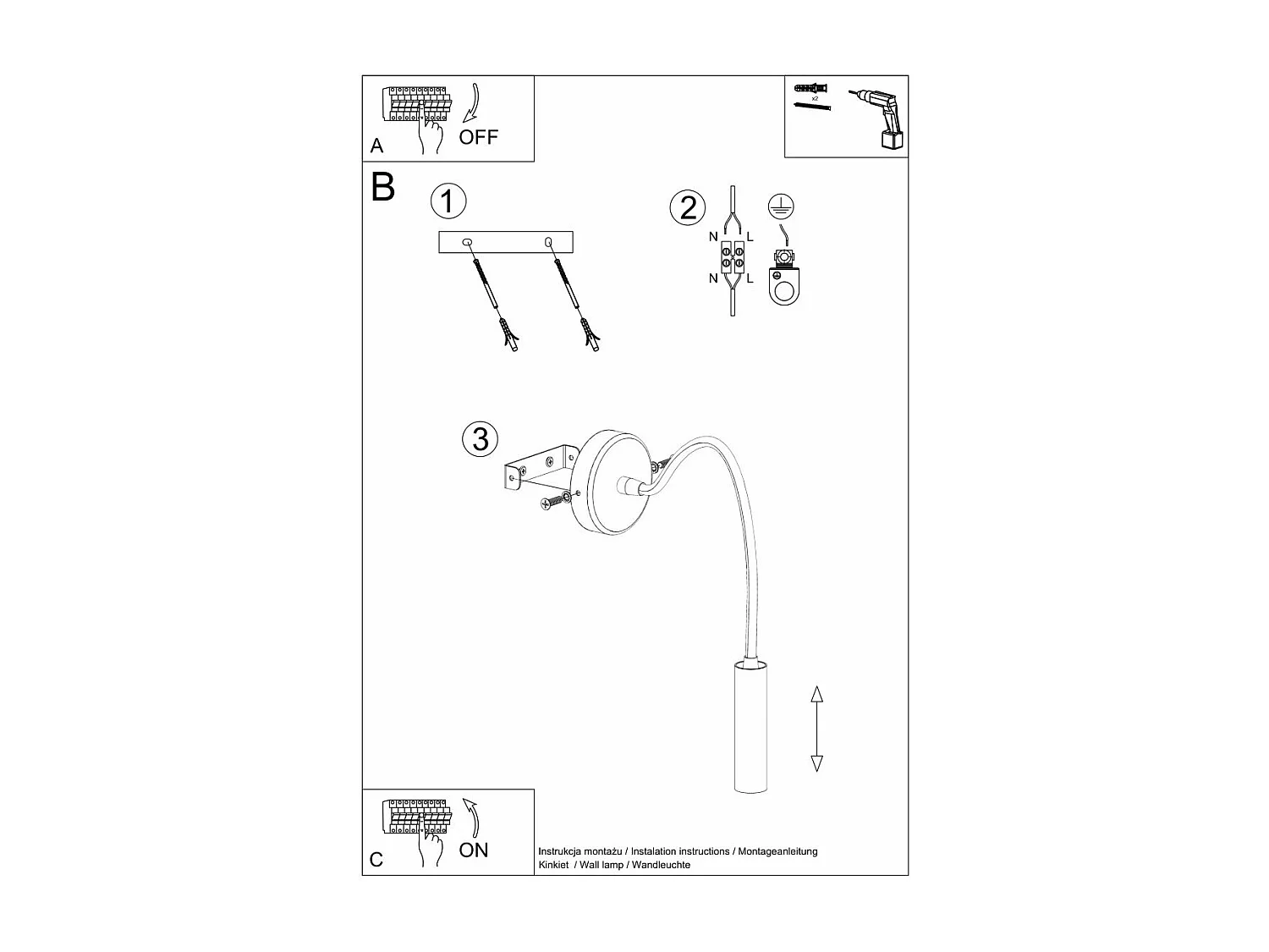 Applique Axion noir 8W LED