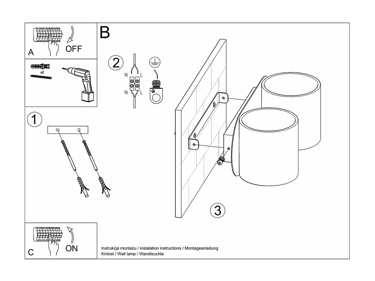 Applique Orbitum 2 gris