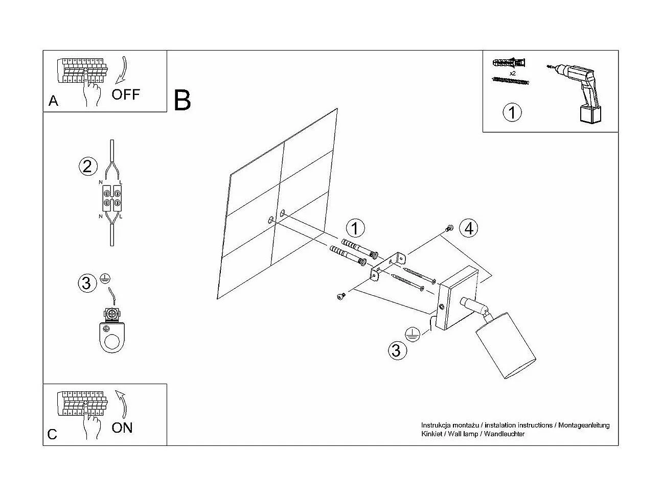 Applique Vespera noir-chrome