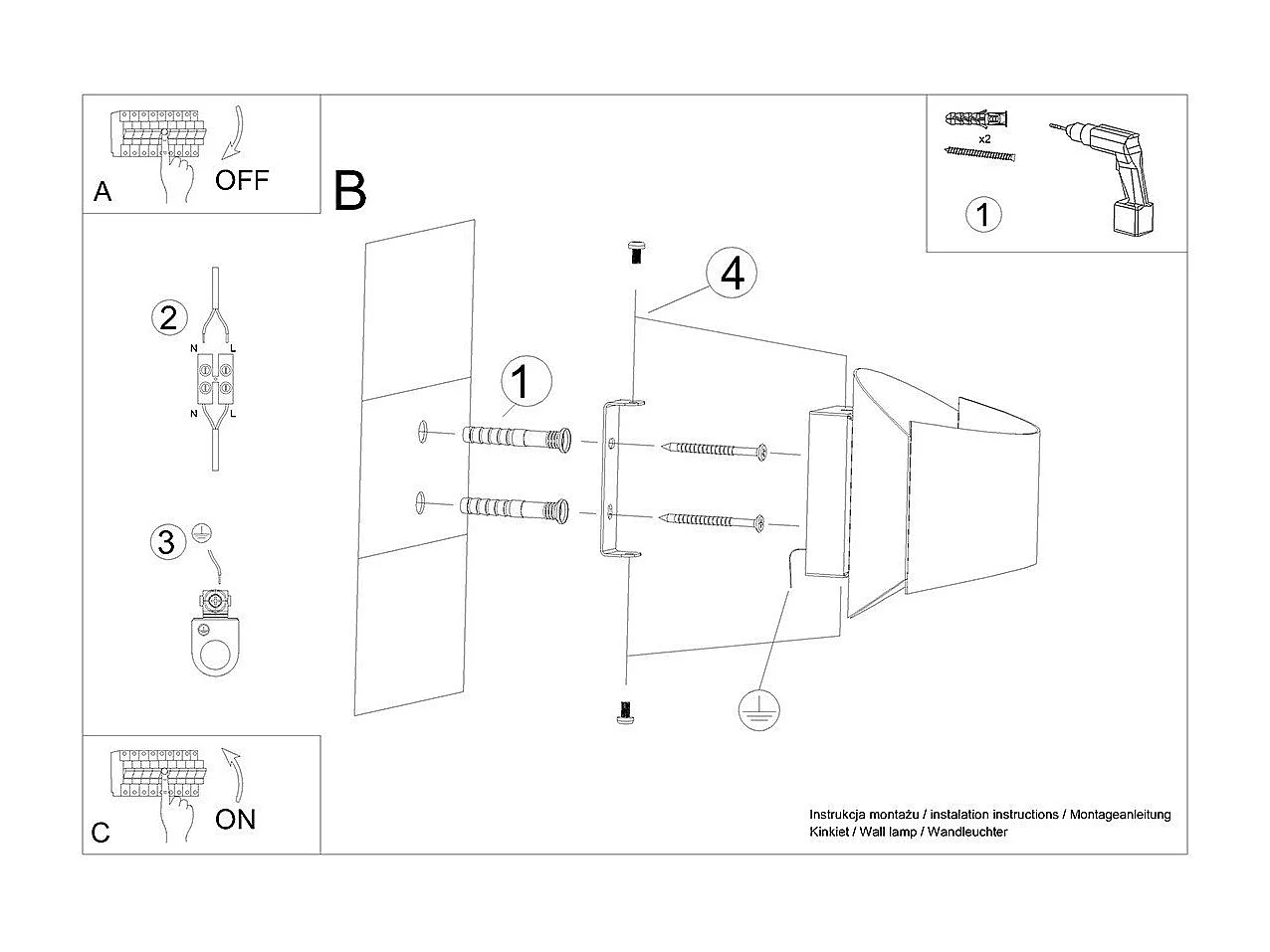 Applique Solal 8W Noir