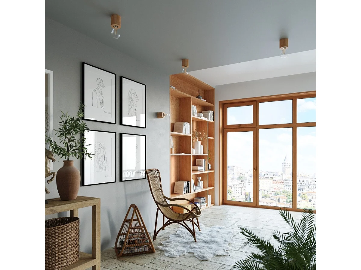 Applique Polarisys en bois naturel