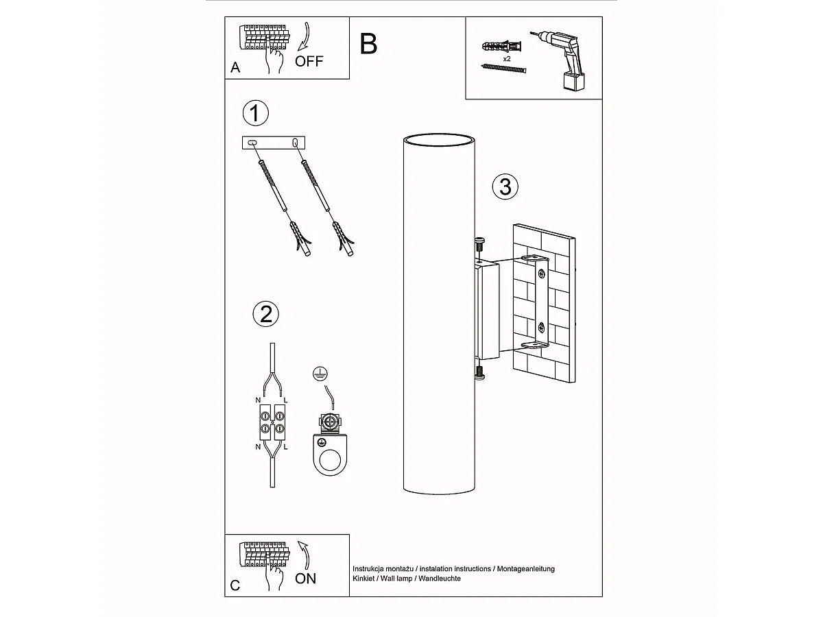 Applique Luminis 2 noir