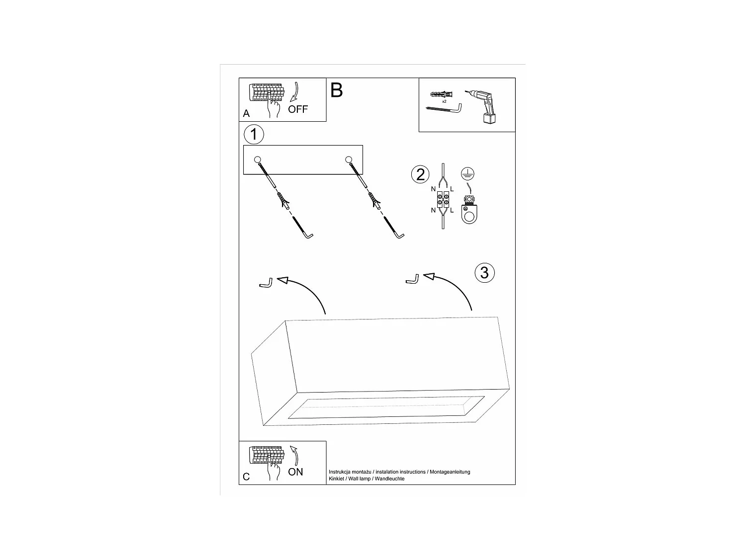 Applique Soren 30 béton