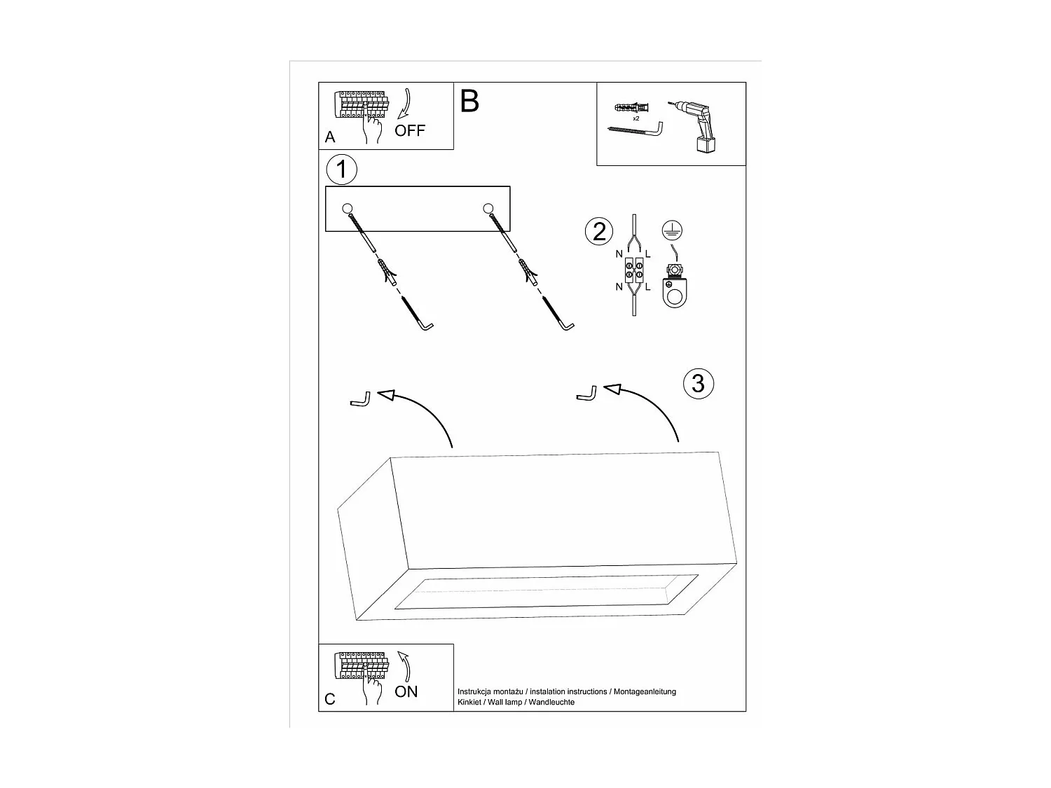 Applique Soren 30 béton