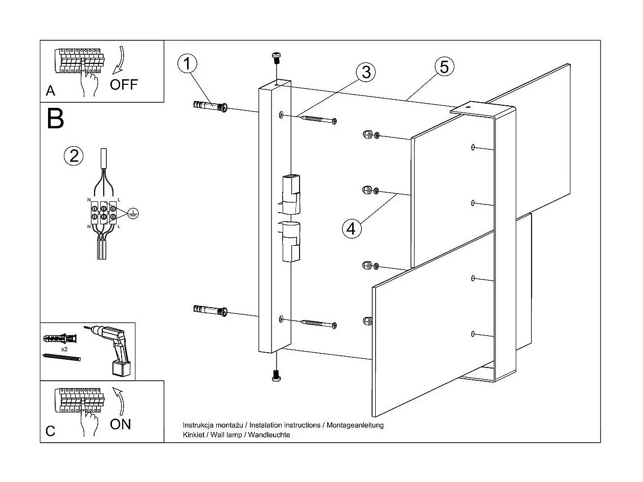 Applique Radiara blanc