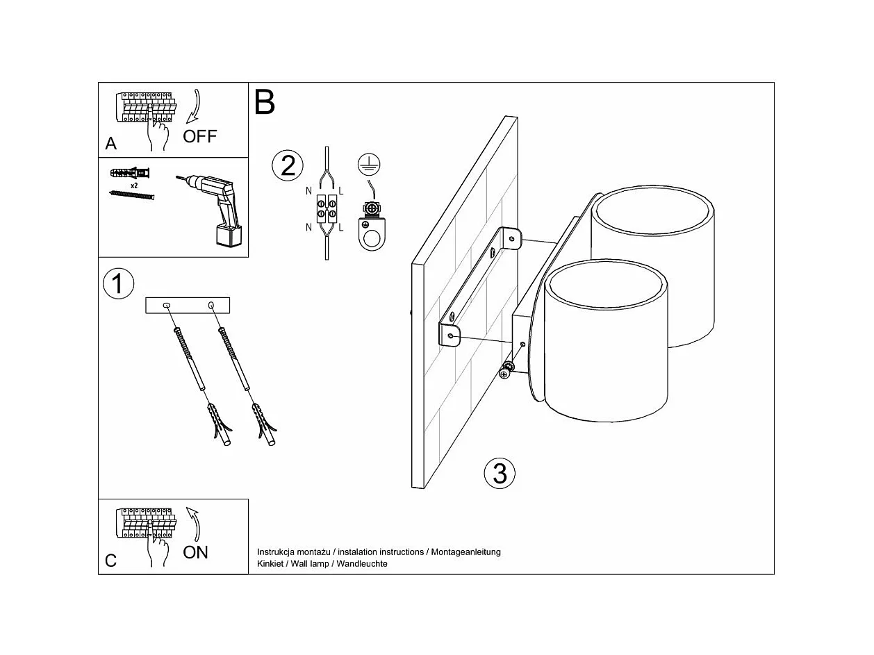 Applique Orbitum 2 blanc